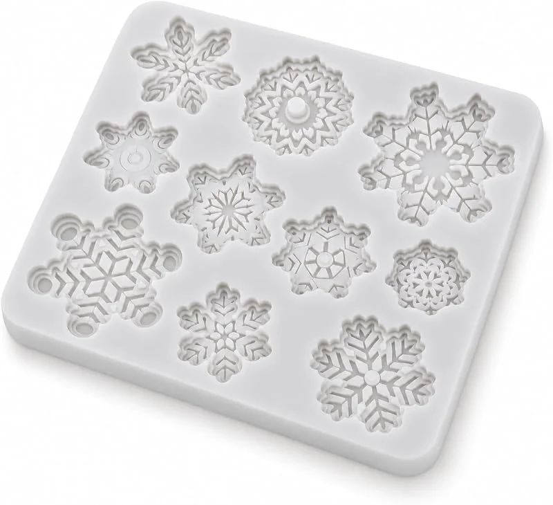 Visita la tienda de Cabilock Cabilock Moldes de silicona 3D de Navidad, bandeja flexible antiadherente para hornear, moldes en forma de copo de nieve de Navidad para pasteles, fondant, chocolate, postres — Hogar y cocina