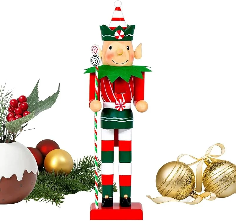 Generisch Decoración de cascanueces navideña, 38 cm, figura de soldado de — Decoracion Navidad