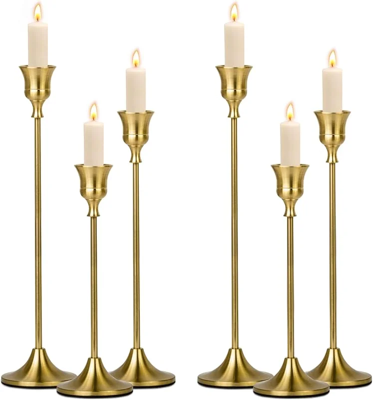 Visita la tienda de Vautvis Candelabros para Velas, Juego De 6 Candelabro Dorado Vintage — Cena a la luz de velas