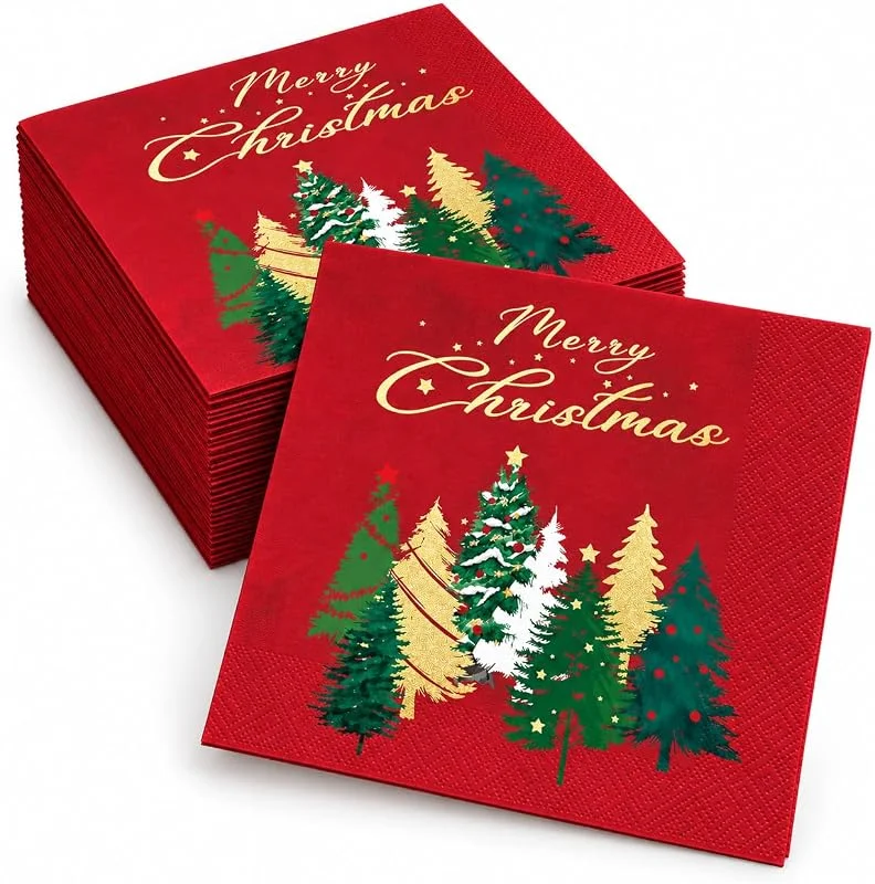 HFMYGS 40 servilletas navideñas, servilletas de Navidad, decoración de mesa — Adviento y mesa