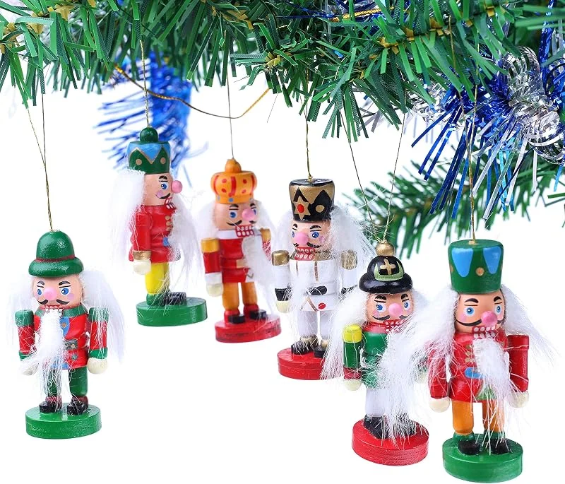 Visita la tienda de BRUBAKER BRUBAKER 6 Adornos navideños para tu árbol de Navidad - Decoraciones Cascanueces para árboles de Navidad - Decoraciones para árboles de Navidad de Madera - Pintado a Mano — Decoracion Navidad