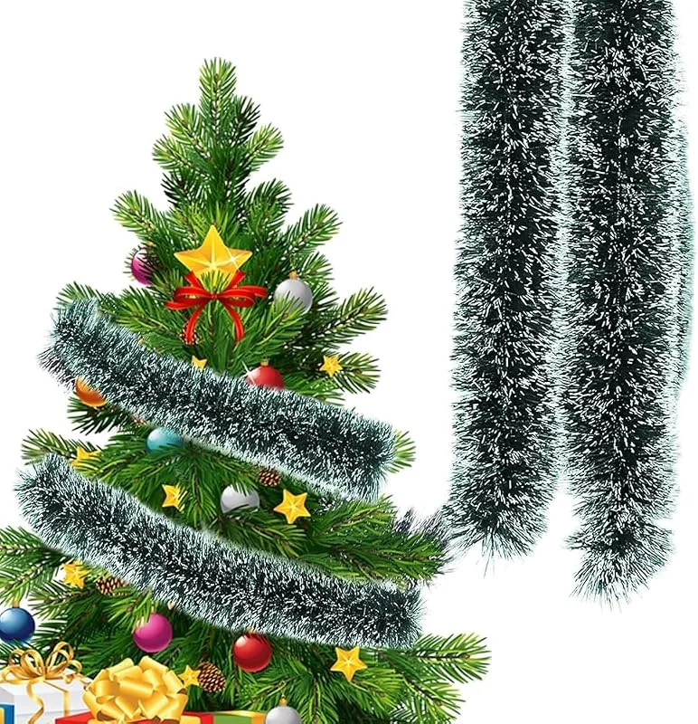HFMYGS Guirnalda navideña de 10 m, color verde abeto — Decoracion Navidad