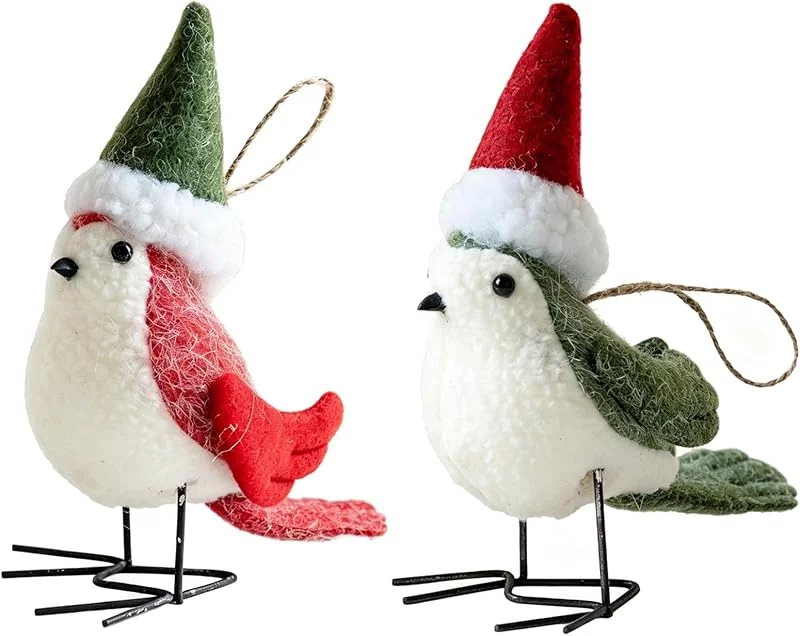 PRETYZOOM 2 Piezas Adorno Colgante de Pájaro Navideño, Ajustable — Decoracion Navidad