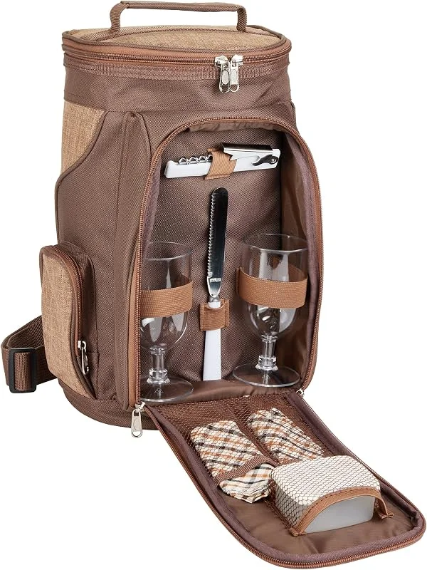 Visita la tienda de BRUBAKER BRUBAKER Bolsa para Enfriar El Vino - Bolsa de Picnic Aislada, Bolsa de Calor - Portátil con Asa o como Mochila — Vino y mesa festiva