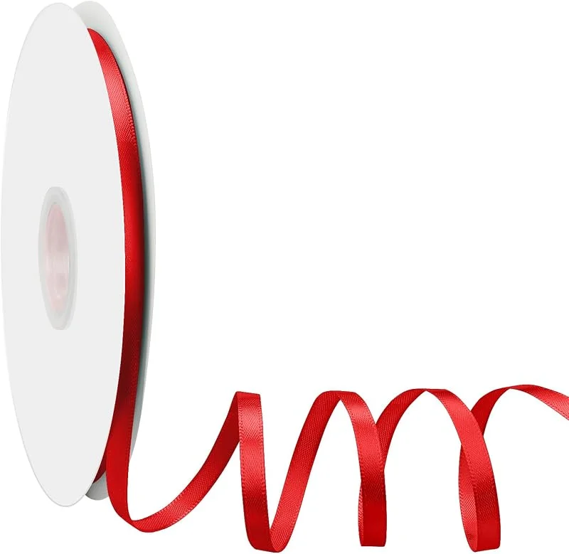 Visita la tienda de Dooozy Rojo Cinta de Raso 6mm 91m, Dooozy Cinta de Satén, Cinta Regalo para Manualidades, Fiestas Envoltorios de Regalos Cumpleaños Navidad Lazos Decoración de Bodas — Envoltorio regalo