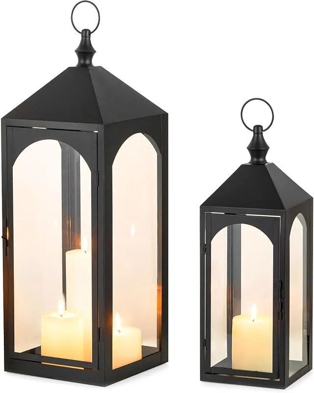 Staymoment Farolillos grandes para exteriores, resistentes a la intemperie — Cena a la luz de velas