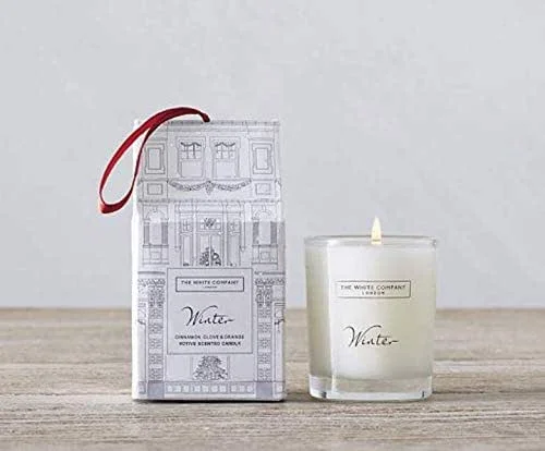 The White Company Vela votiva colgante de invierno 75 g — Cena a la luz de velas