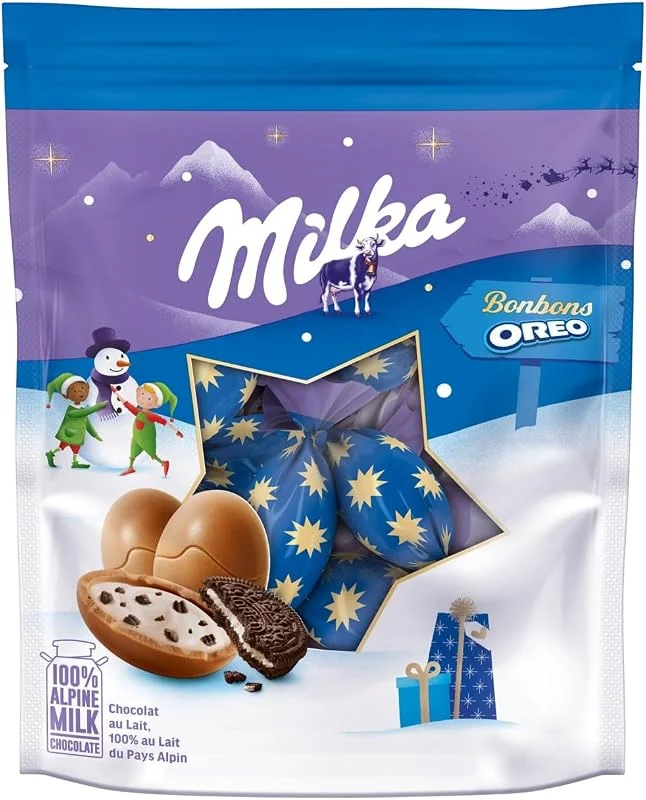 Visita la tienda de Milka Milka Huevos Bombones de Chocolate Leche y Oreo, Especial Navidad, 86g — Adviento y mesa
