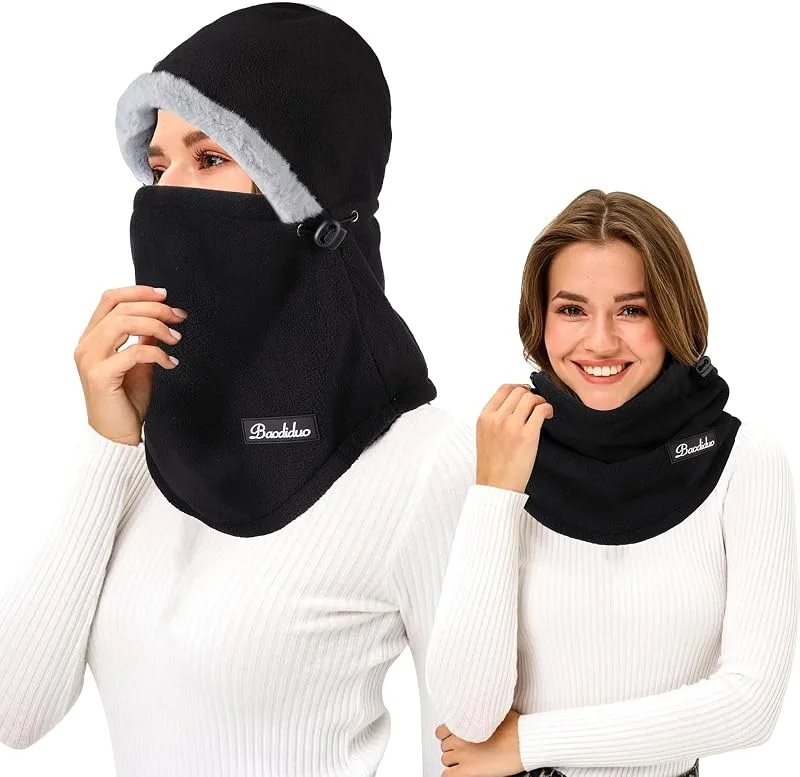 TAGVO Pasamontañas Invierno Esquí Prueba De Viento Capucha De Lana Térmica Balaclava Polar Multifuncional Unisex Cálido Facial Calentador De Cuello Pesado para Clima Frío — Ropa Navidad