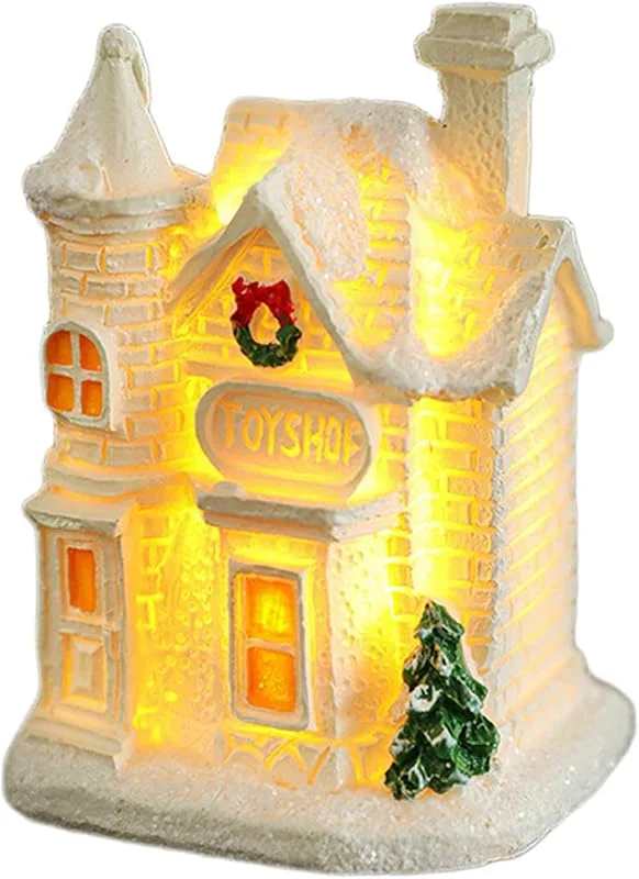 Generic Casas De Pueblo Navideño Edificio Coleccionable Exhibición Decoración Hogar — Decoracion Navidad