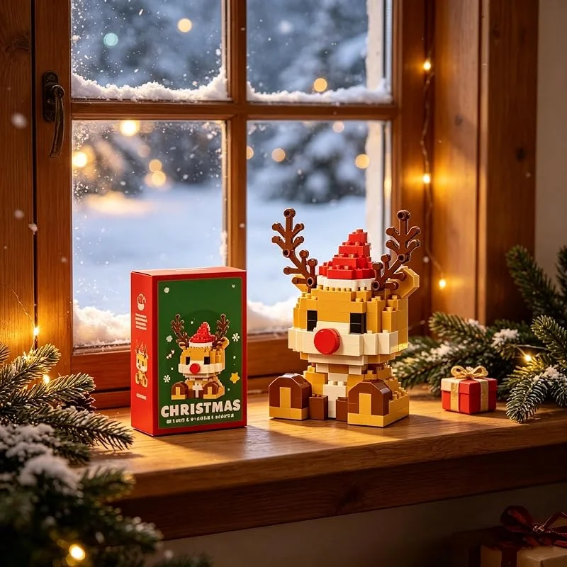 1 figura coleccionable de reno de Navidad, bonita decoración de escritorio — Decoracion Navidad