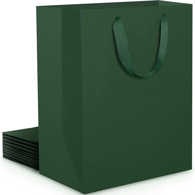 Visita la tienda de EUSOAR EUSOAR Bolsas Kraft Verde - 10 Bolsas de Cartón Verde Oscuro Dura para Regalo Medio M 20x10x28cm - Green Gift Bags - 230GSM Bolsa Papel Kraft Medianas - Bolsa Envolver Regalo para Navidad Cumpleaños — Envoltorio regalo