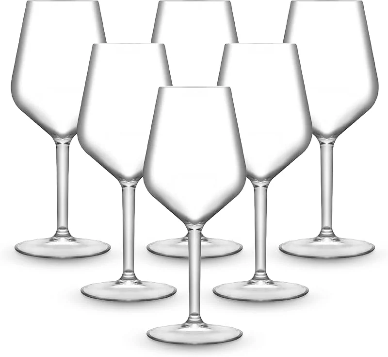 Visita la tienda de BRYNA BY AMZ BETTER BRYNA - Set 6 Piezas Vasos Copa Vino 33 Cl en Policarbonato (Plástico Rígido), 100% Diseño Italiano, Vasos Irrompibles, Copas Vino Reutilizables y Lavables en Lavavajillas, Transparente — Vino y mesa festiva