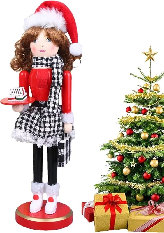 Genérico Figuras De Cascanueces Navideño Invernal En Madera Hogar Escritorio — Decoracion Navidad