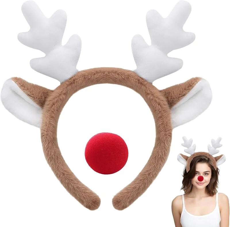 PPGGOPP Diadema de Navidad, Diadema de Reno Navidad, Tocado de Navidad, Diadema Navidad Mujer, Diademas Navideñas, Navideña Headbands, Diadema Fiesta de Navidad, para Niños Adultos, Fiesta de Navidad — Ropa Navidad