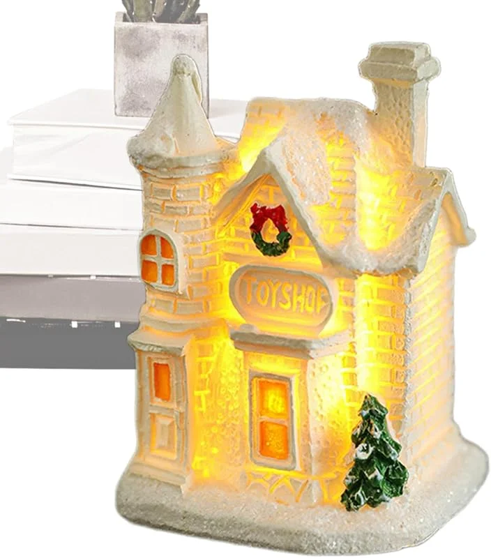 Generic Pueblo Navideño Edificios Coleccionables para Decorar Hogar Y Escritorio — Decoracion Navidad