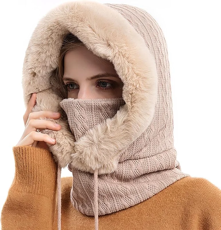 TAGVO Pasamontañas Termico para Mujer, Pasamontañas Invierno Capucha Polar Máscara de Esquí Balaclava Máscara Polar Multifuncional para Clima Frío Esquí al Aire Libre Montaña Camping Senderismo — Ropa Navidad