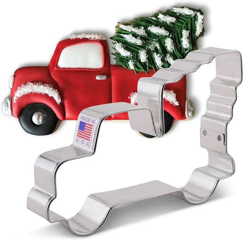 Visita la tienda de Ann Clark Cookie Cutters Ann Clark - Cortador de galletas de camión vintage con árbol de Navidad — Hogar y cocina