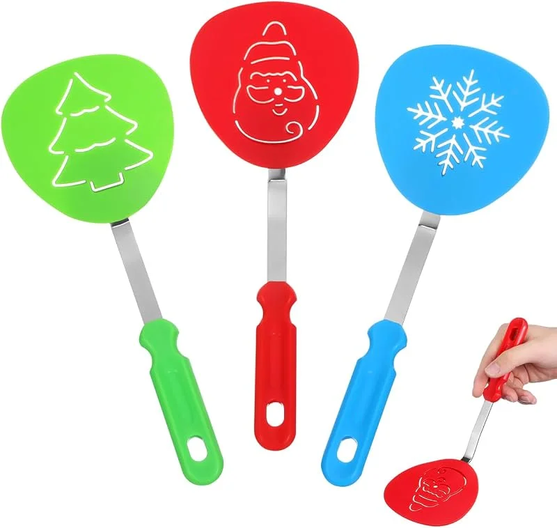 Visita la tienda de HEMOTON Hemoton Juego de 3 espátulas de Navidad para galletas, espátulas de cocina, espátulas de wok, herramientas de cocina, decoración de cocina de Navidad — Hogar y cocina