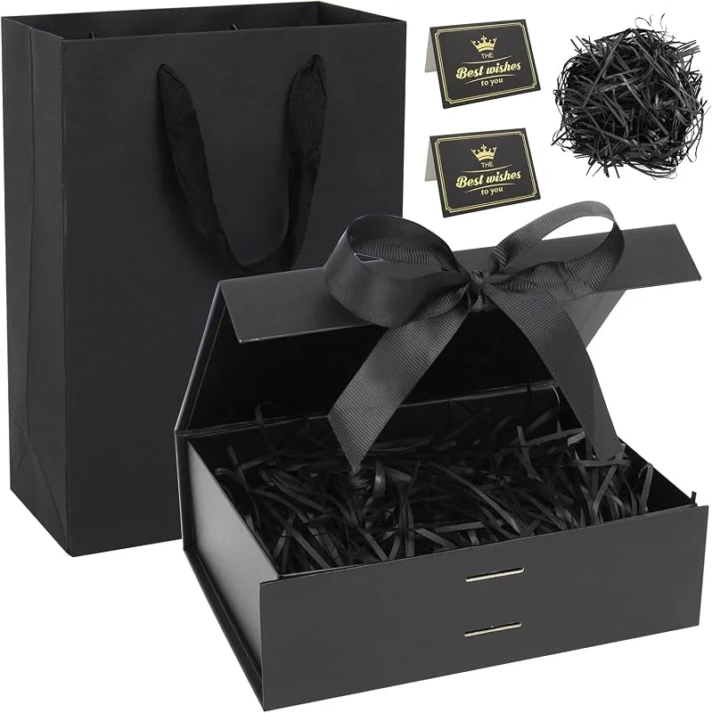Realjoy 22.5x16x8.5cm Cajas de Regalo Magnéticas con Tapas（Negro） — Envoltorio regalo