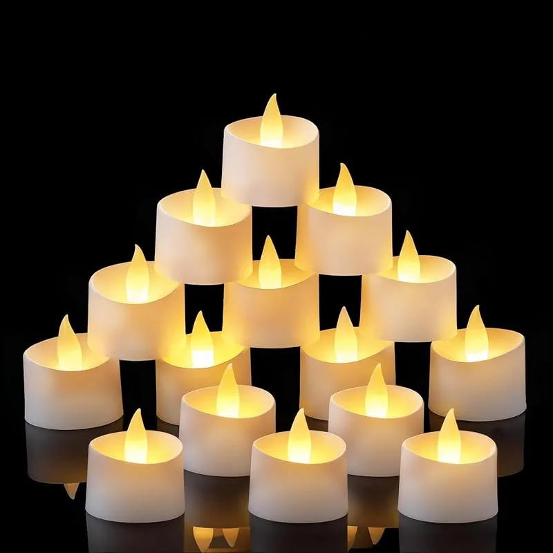 LQTSLFM 24 Piezas Velas LED Efecto Llama Realistas Velas con Pilas Vela LED Larga de 200 Horas para Bodas, Fiestas, Halloween, Navidad, Cumpleaños — Cena a la luz de velas