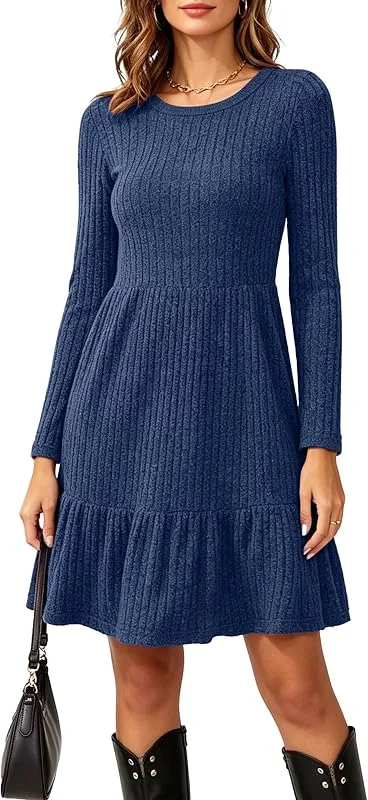 Visita la tienda de Neteson Vestidos Mujer Casual Elegante Vestido de Punto Suéter Manga Larga — Ropa Navidad