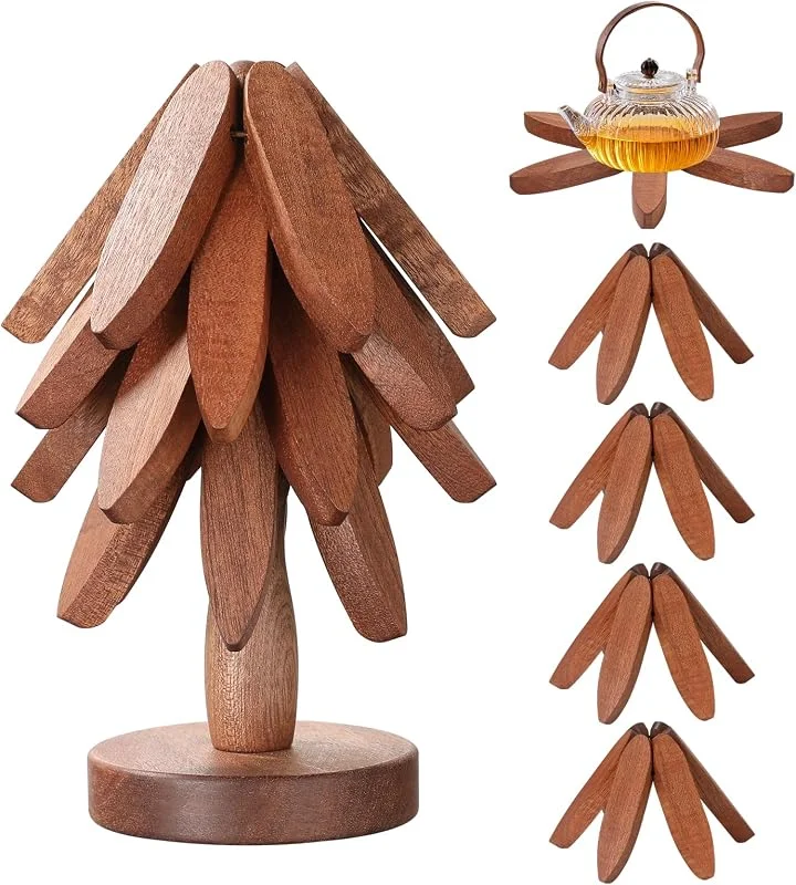 Visita la tienda de Eolax Salvamanteles de Madera, Juego de Posavasos con Diseño de Árbol de Navidad, Almohadillas Protectoras Resistentes al Calor para Mesa, Decoración Navideña para Cocina y Comedor — Adviento y mesa