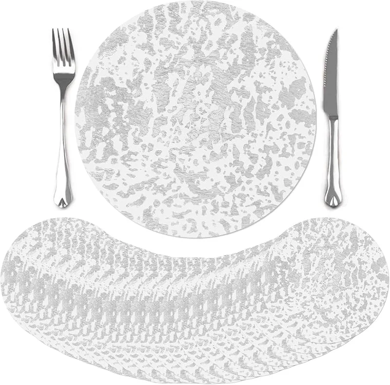 Visita la tienda de comfoyar comfoyar Juego de 50 Manteles Individuales Redondos Desechables Plateados — Hogar y cocina