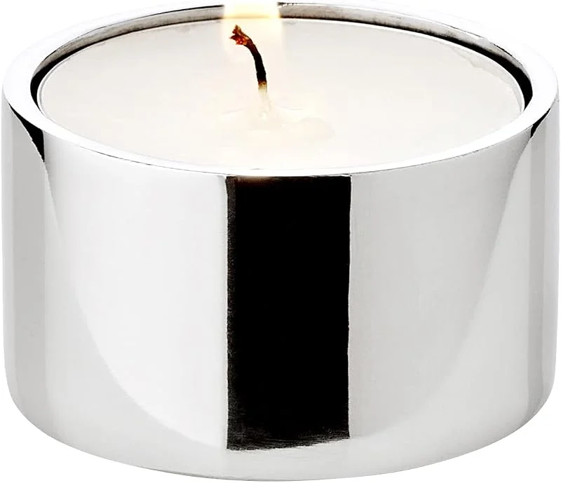 Visita la tienda de EDZARD EDZARD Portavelas Franz juego de 4 (Ø 4 cm, H 2, 5 cm), acero inoxidable — Cena a la luz de velas