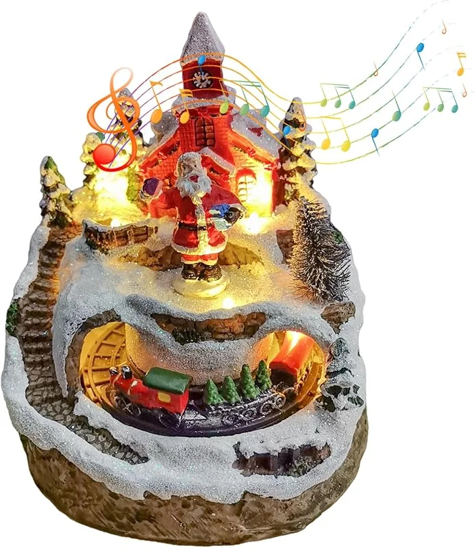 Oneshlee Pueblo de Navidad con iluminación, pueblo de Navidad, pueblo de invierno — Decoracion Navidad