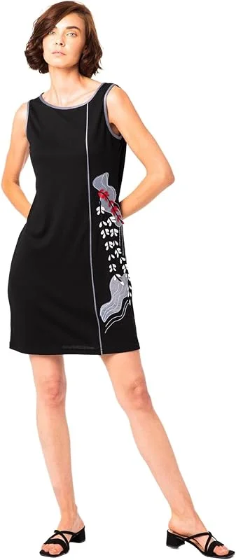 Visita la tienda de Mamatayoe Mamatayoe Vestido Tarlatana para Mujer – Elegancia y Comodidad en una Prenda Artesanal. Color Negro con Bordado en un costado — Ropa Navidad