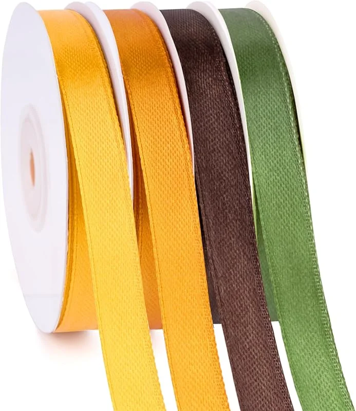 Visita la tienda de G2PLUS G2PLUS 4PCS Cinta Raso 10mmx22m Cinta Regalo Amarillo Naranja Marrón Verde — Envoltorio regalo