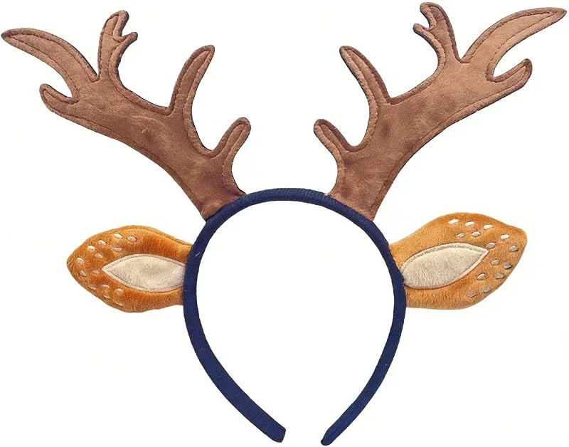Xanthelle Diadema de Ciervo, Disfraz de Ciervo Mujer y Disfraz de Reno, Diadema con Orejas de Animal para Fiesta de Halloween y Navidad Disfraz Mujer — Ropa Navidad