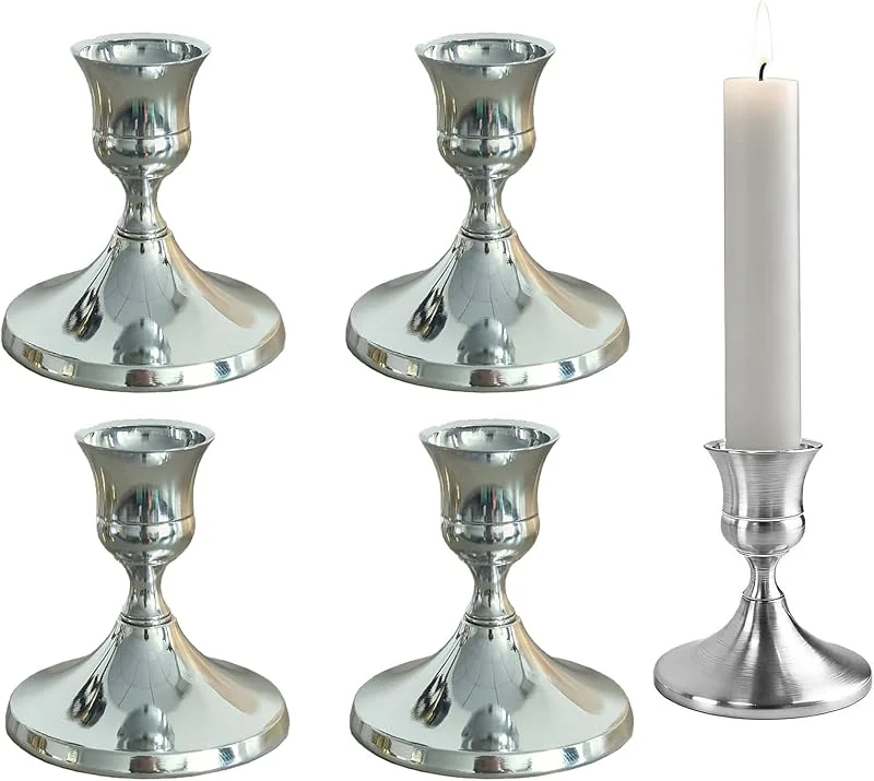 Visita la tienda de Furforstk candelabro Navidad 4 Piezas candelabros para Velas Plata Porta Velas — Cena a la luz de velas