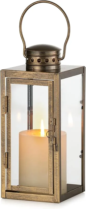 Visita la tienda de Nuptio NUPTIO Farol Exterior para Vela Vintage Oro Distressed Farolillo Portavelas — Cena a la luz de velas