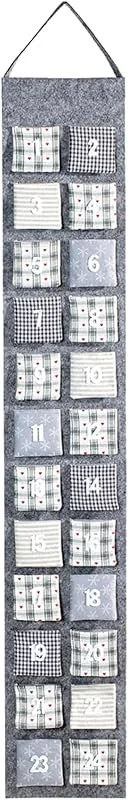 Heitmann Deco 91562 - Calendario de Adviento para Rellenar, Fieltro y Tela, Color Gris, 39 x 23 x 3, 5 cm — Adviento y mesa