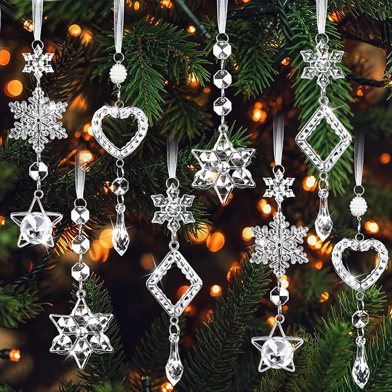Visita la tienda de Kiiwah Kiiwah 8 Piezas Copo de Nieve de Cristal Decoración de Árbol De Navidad — Decoracion Navidad