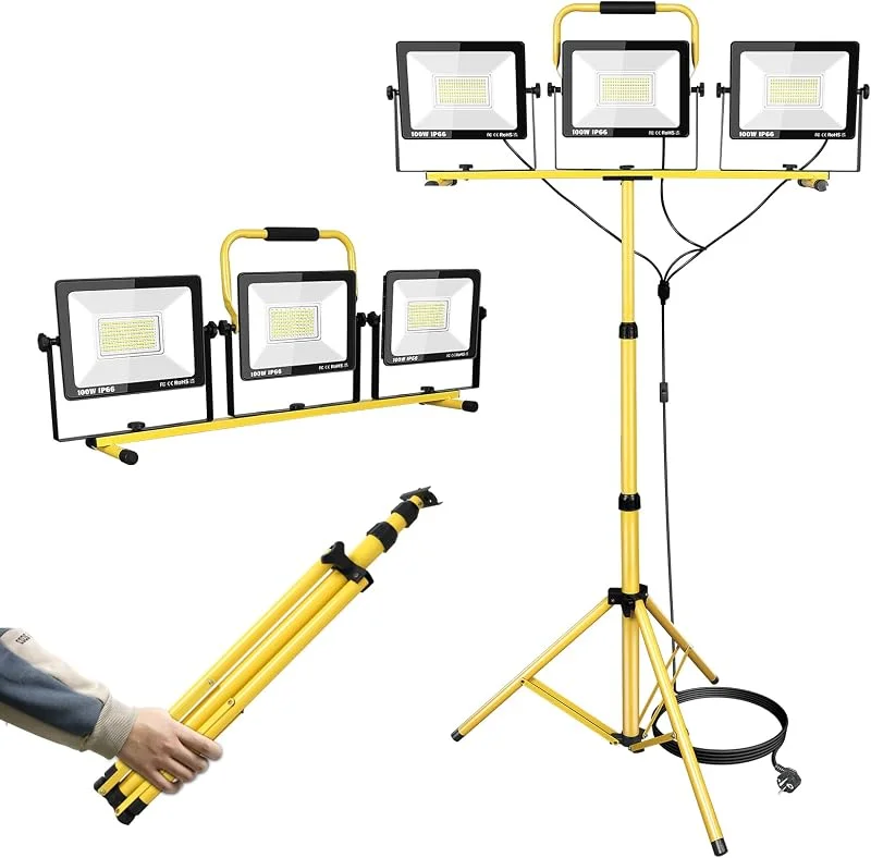 Visita la tienda de RIGIDON RIGIDON 300W 30000lm foco led trípode telescópico, luz de trabajo portátil — Luces Navidad
