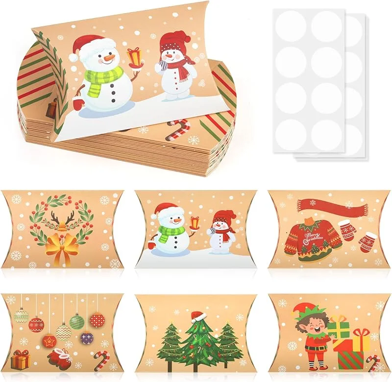 Visita la tienda de Kiiwah Kiiwah 24 Piezas Cajas Regalo Navidad, Cajitas Regalo Pequeñas Navidad, Envoltorio Regalo Navidad para Envolver Regalos Dulces Chocolate Galletas Postre