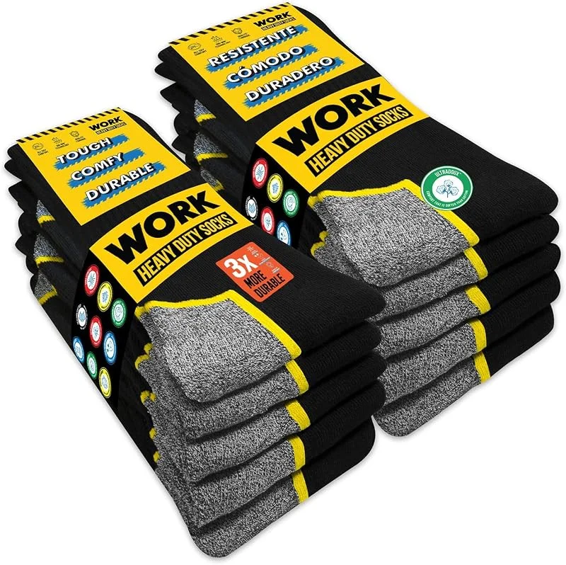 SOXCO 10 Pares Calcetines de Trabajo Hombre WORK Socks — Ropa Navidad