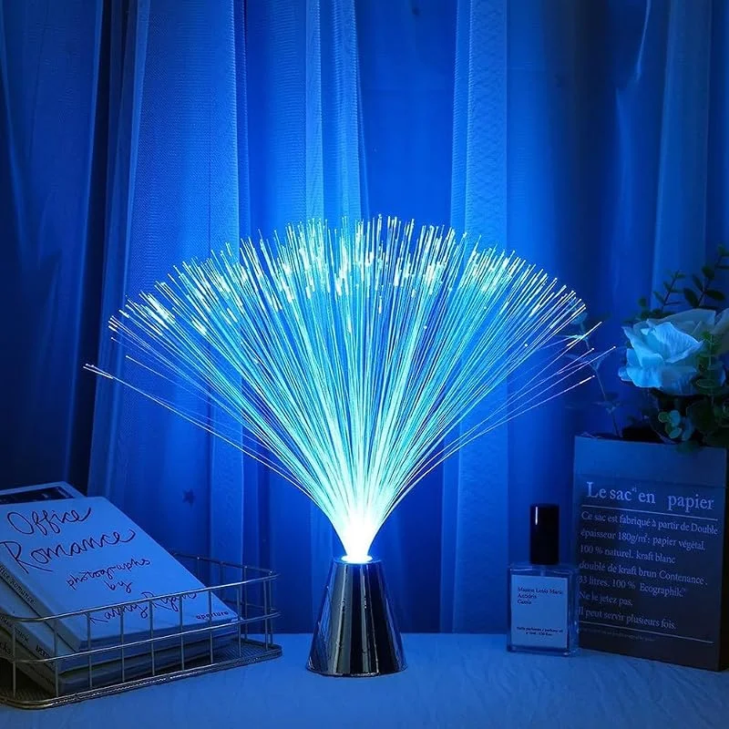 Doukesh Lámpara de Fibra Óptica, Lámpara de Fibra de Vidrio, Lámpara de Fibra Óptica Cambiante, Luz de Noche de Fibra Óptica, Varita de Luz de Fibra Óptica, Luz Nocturna de Fibra Óptica, Dormitorio Decoración — Cena a la luz de velas