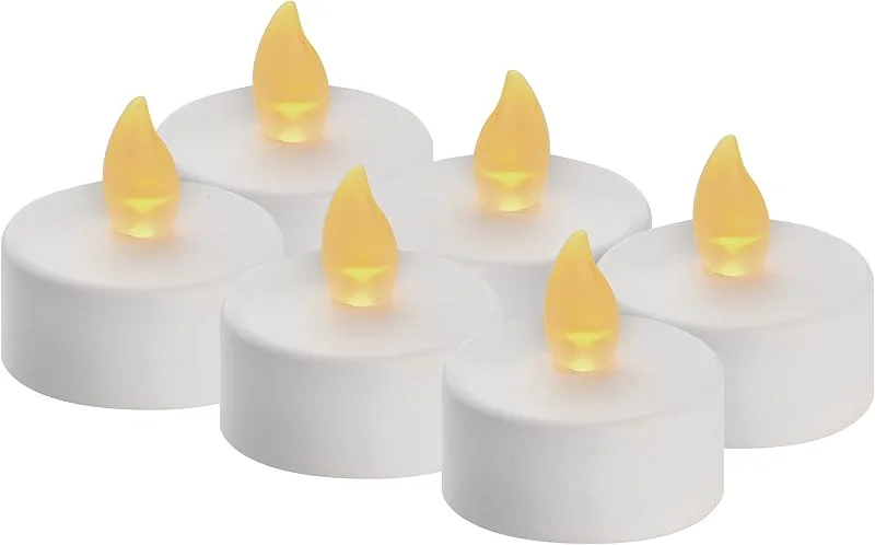 EMOS DCCV11 - Velas LED de té (6 unidades, sin llama, efecto parpadeante, decoración para Navidad, árbol de Navidad, Día de Todos los Santos, IP20, interior, batería, luz blanca cálida) — Luces Navidad