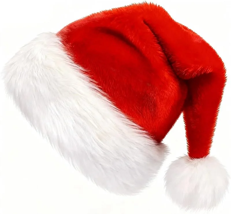 Augesak Gorro Navidad para Adultos, Gorro de Papá Noel, Cálido Sombrero de Navidad, Sombreros para Fiestas Navideñas Año Nuevo — Ropa Navidad