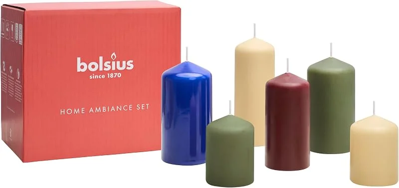 Visita la tienda de Bolsius Bolsius - Juego de velas - Playful Classics - 6 velas - Velas decorativas - Contiene cera vegetal natural - Sin aceite de palma — Cena a la luz de velas