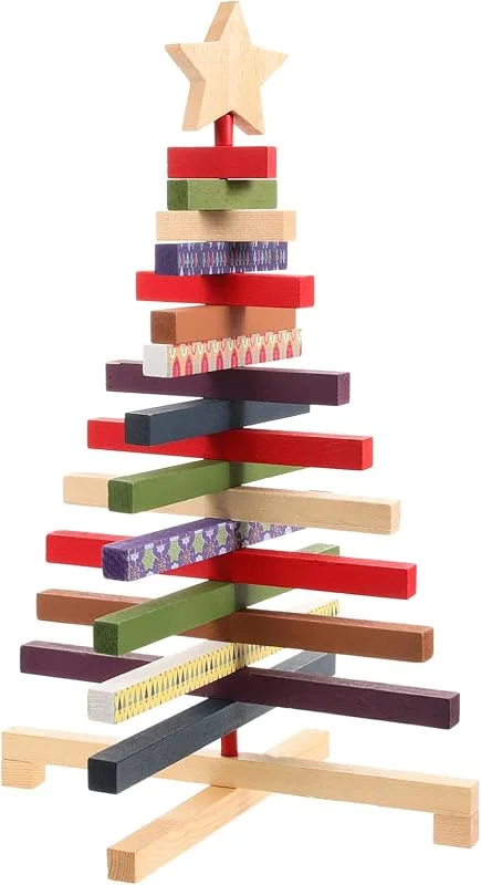 EXCEART ÁRbol De Navidad Giratorio De Madera DecoracióN De Mesa Centro De Mesa Pino Artificial para DecoracióN De Hogar Y Ventanas Fiesta Navideña — Decoracion Navidad