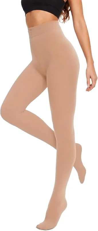 Viozocy Medias Térmicas para Mujer con Forro Grueso de Felpa - Cintura Alta, Opacas y Cómodas para Invierno — Ropa Navidad