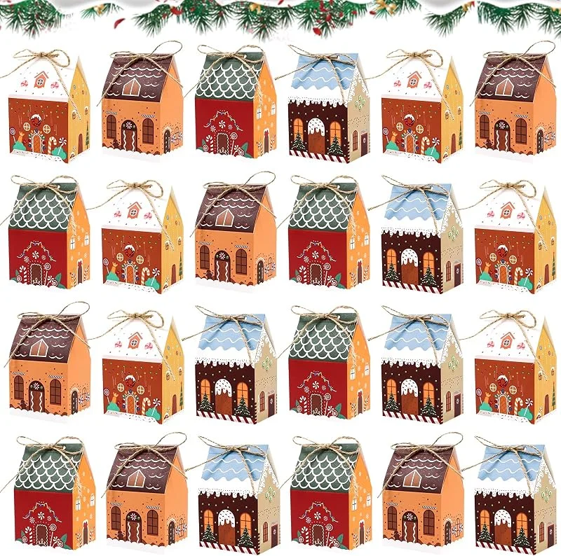 VorPrillynt Bolsas de Regalo Navideñas Reutilizables, Cajas de Papel para Fiestas, DIY — Envoltorio regalo