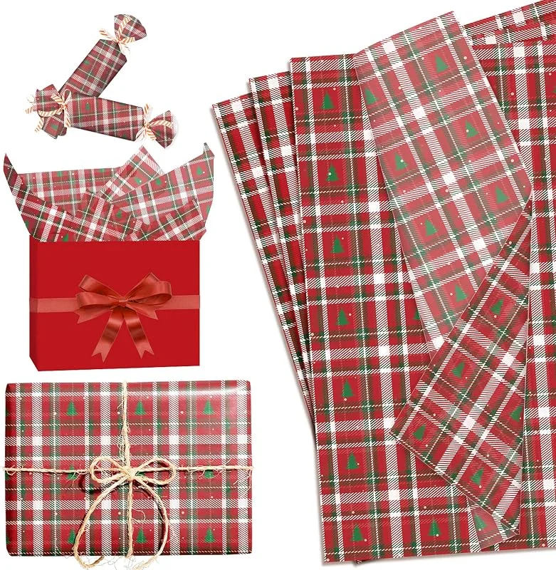 Visita la tienda de LaVenty LaVenty navidad papel de seda papel de regalo rojo artesanías papel — Envoltorio regalo
