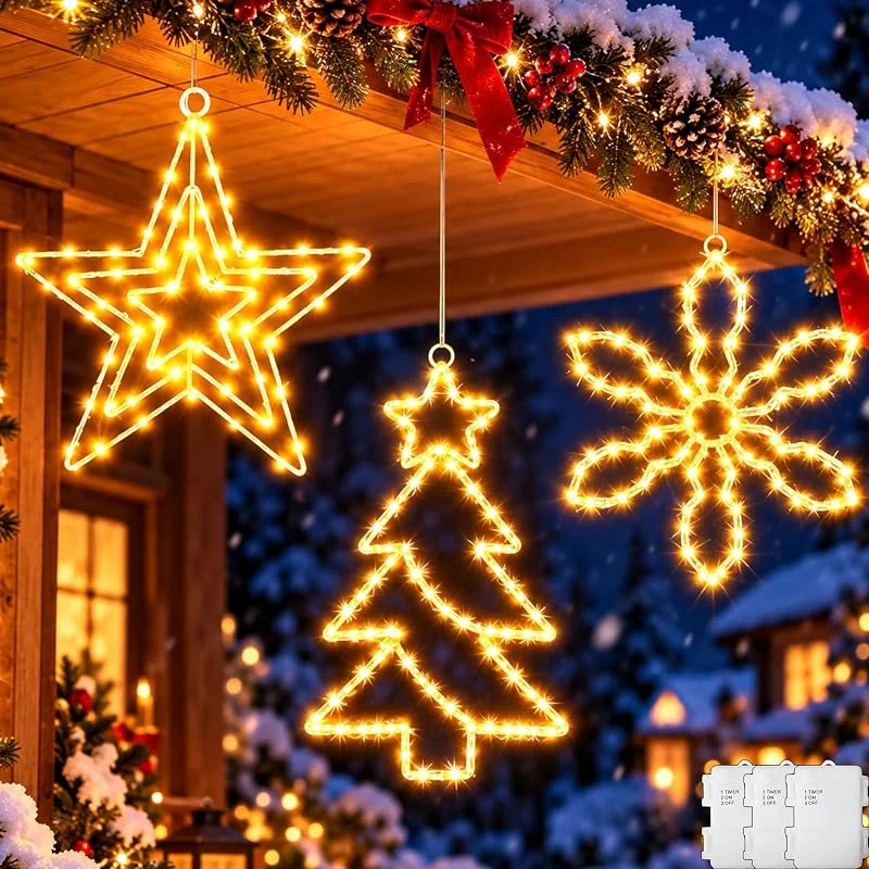 Visita la tienda de Dekofun Decoracion Navidad, Luces Estrella, Nevado, Árbol de Navidad Exterior