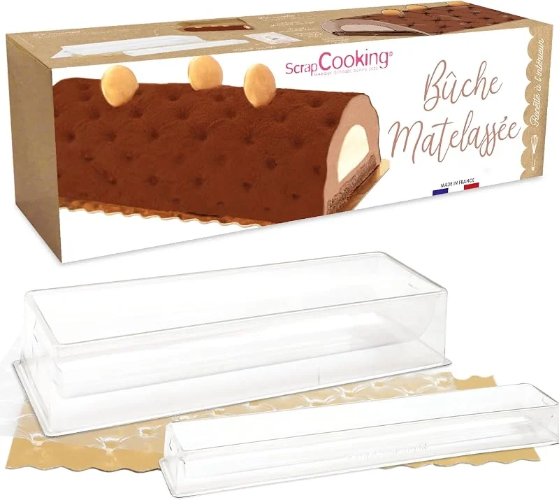 ScrapCooking 1924 - Kit de Tronco de Navidad Acolchado con Molde e Inserto para repostería y Postre de Navidad con Receta de Tronco de 3 Chocolates — Hogar y cocina